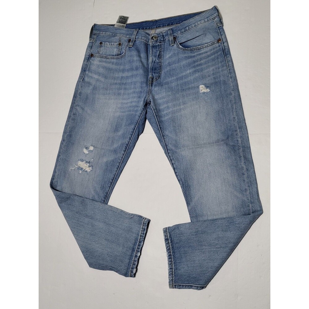 Levis 501 T Jeans Women 31x28 Blue Button Fly Stretch